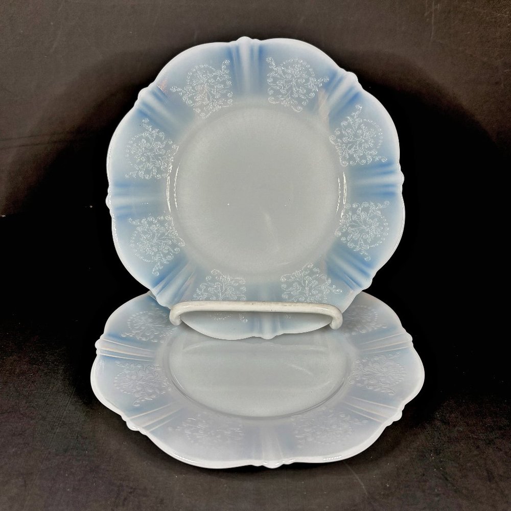 2 American Sweetheart Monax Cake Plates 30s Vtg Macbeth Evans Replacement